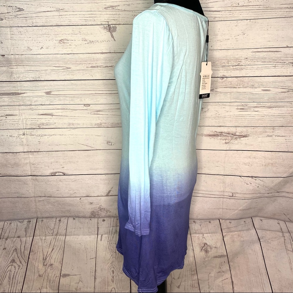 Oasap Chic Gradient Ramp LS Trapeze Dress - Picture 5 of 5